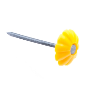 Гвозди декоративные 1,4х25 мм с желтой пластмассовой головкой (80 шт)  - фото2