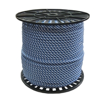 Шнур полипропиленовый спирального плетения 8 мм белый с синим (100 м)
