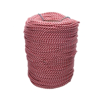 Шнур полипропиленовый спирального плетения 8 мм белый с красным (150 м)