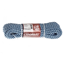 Шнур полипропиленовый спирального плетения 8 мм белый с синим (10 м ) 